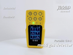 BTQ-YA-C100FT হ্যান্ডহেল্ড গ্যাস ডিটেক্টর পোর্টেবল 6 ইন 1 সিই এফসিসি রোশ সহ মাল্টি গ্যাস ডিটেক্টর